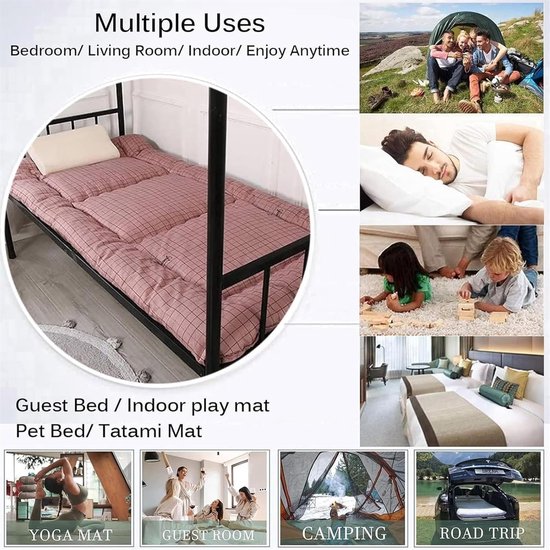 Futon Matras - Japanse Tatami Mat - Logeren en Slapen - Opvouwbaar en Draagbaar - 150 x 200 cm - B — afbeelding 4