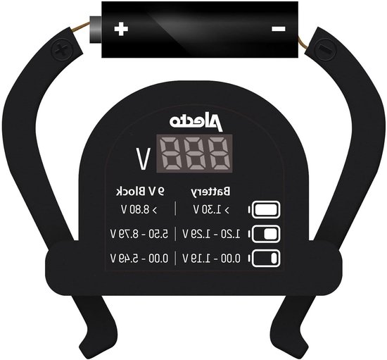Batterijtester - Accutester Meetinstrument - Batterijen Controleren - Digitale Weergave - AA AAA C D 9V - Zwart