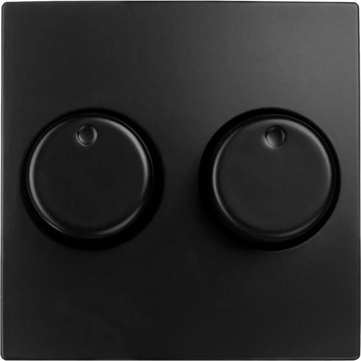 EMhub centraalplaat dimmerknop duo - Lumo55 mat zwart (4090081)