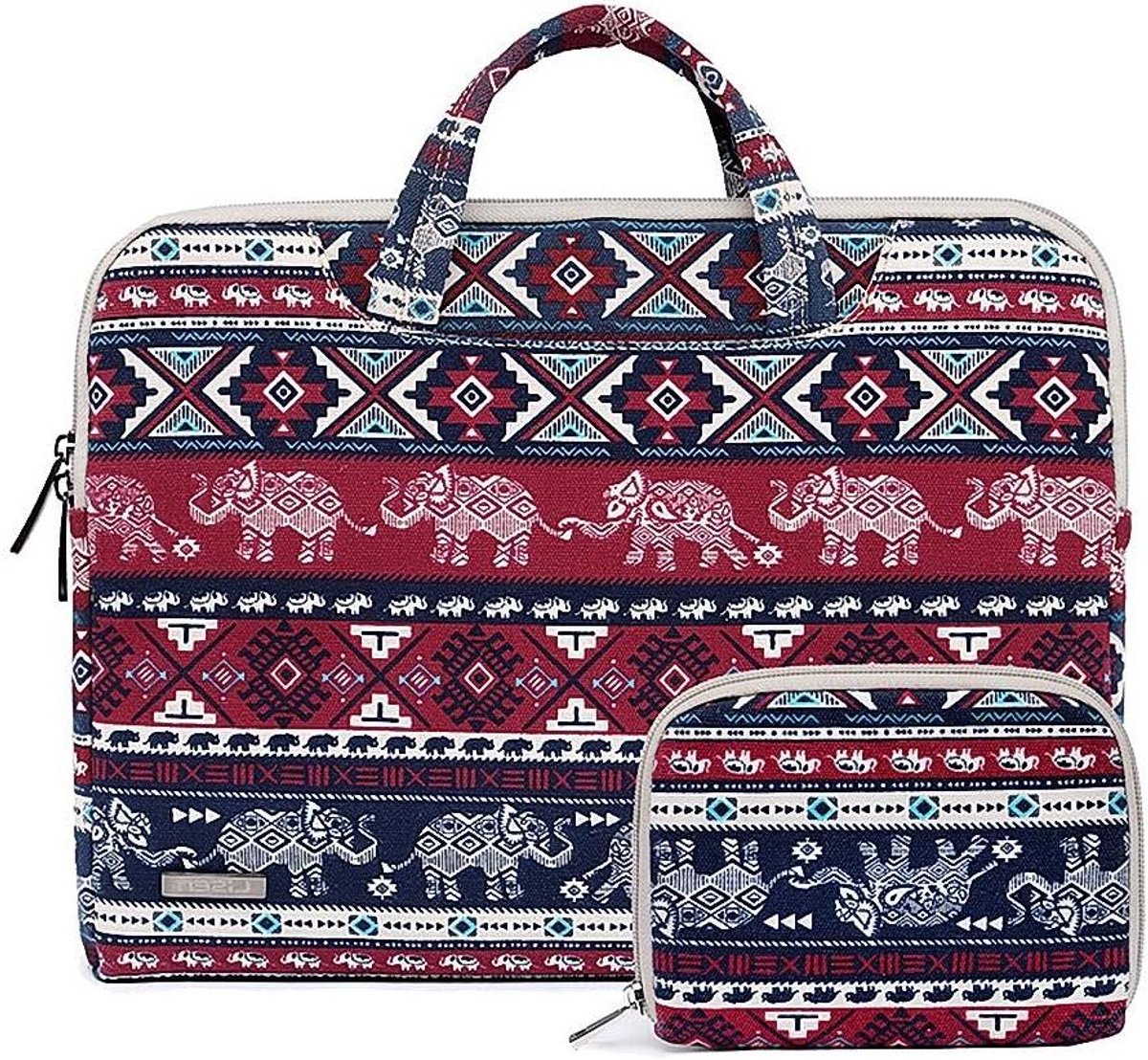 Canvas Laptoptas - Laptop Hoes Netbook - Veilig Transport - Met Handvat - 39 x 27.5 cm - Grijs