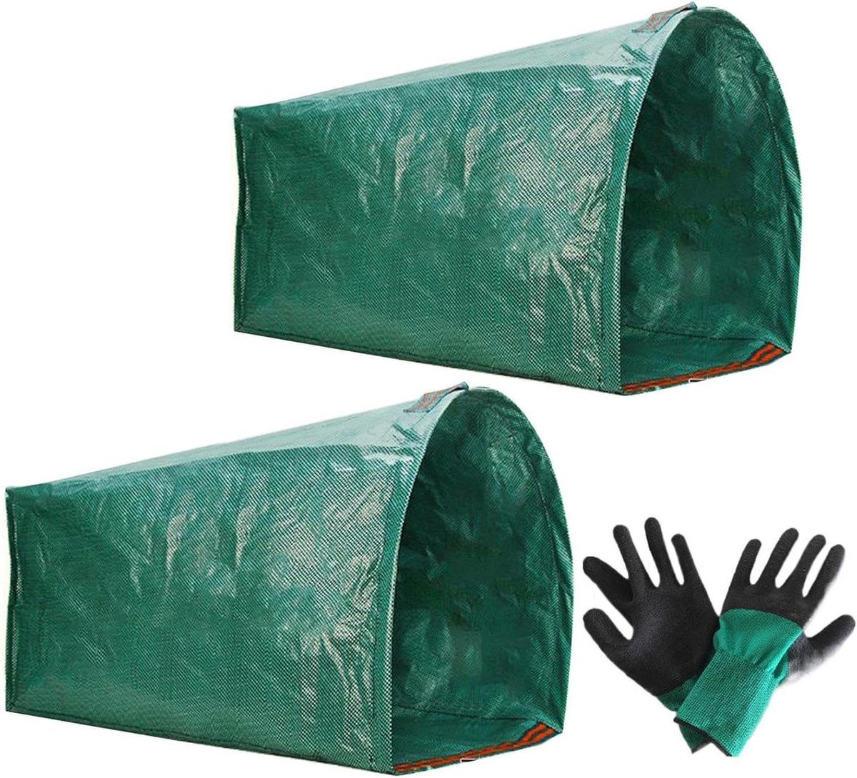 Herbruikbare Tuinzakken - Afvalzakken Tuin Compost - Tuinafval Verzamelen - Gestroomlijnd Blad Opruimen - 270 L - Groen