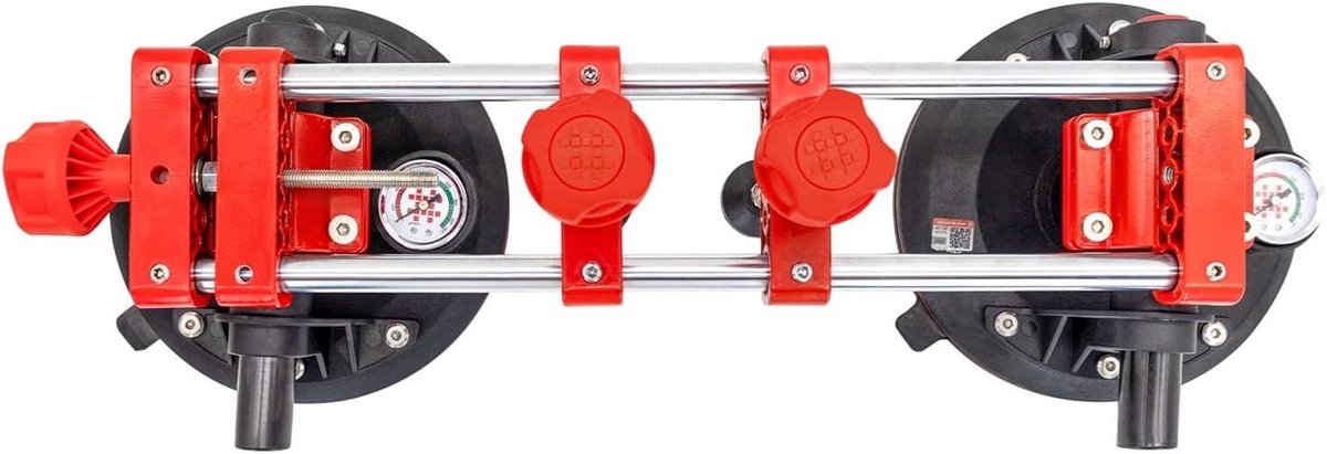 Vacuüm Zuignappen - Nadensteller Nivelleerder - Aanrechtblad Installeren - Met Manometer - 8 Inch - Rood