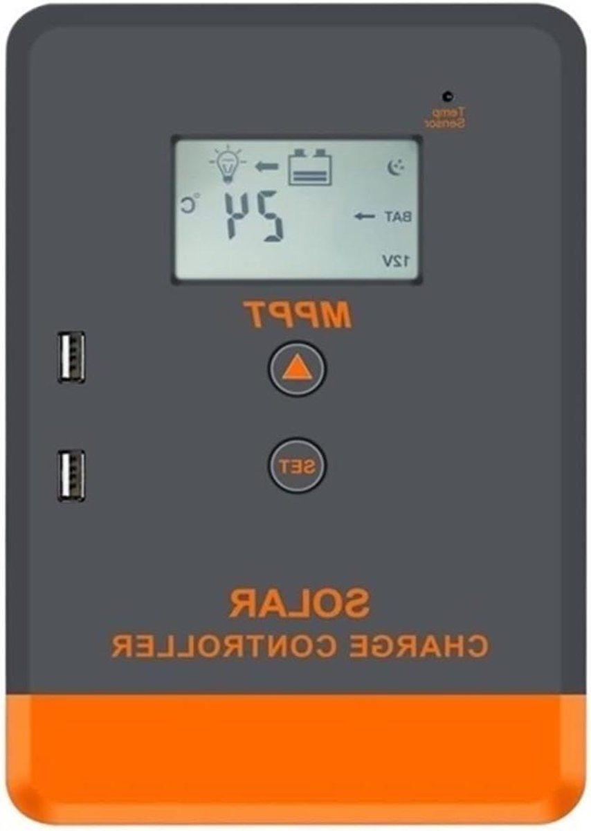Zonnepaneel Laadregelaar - MPPT Controller - Energiebeheer - Geavanceerde MPPT Technologie - 20A - Zwart
