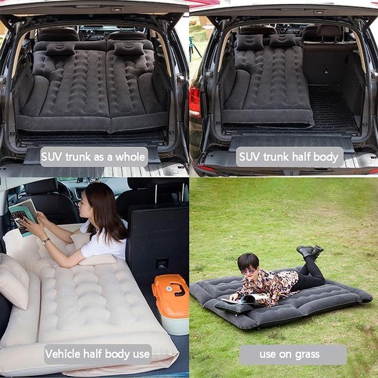 Automatische Slaapmat - Luchtbed Auto - Reizen Comfortabel - Ingebouwde Pomp - 100x130cm - Grijs — afbeelding 3