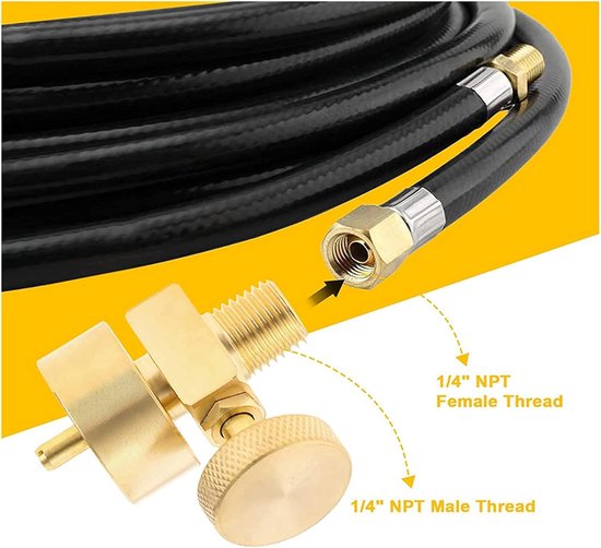 Propaan Adapter Set - Gas Fles Koppeling - Outdoor Koken - Messing Constructie - 4 Stuks - Geel — afbeelding 5
