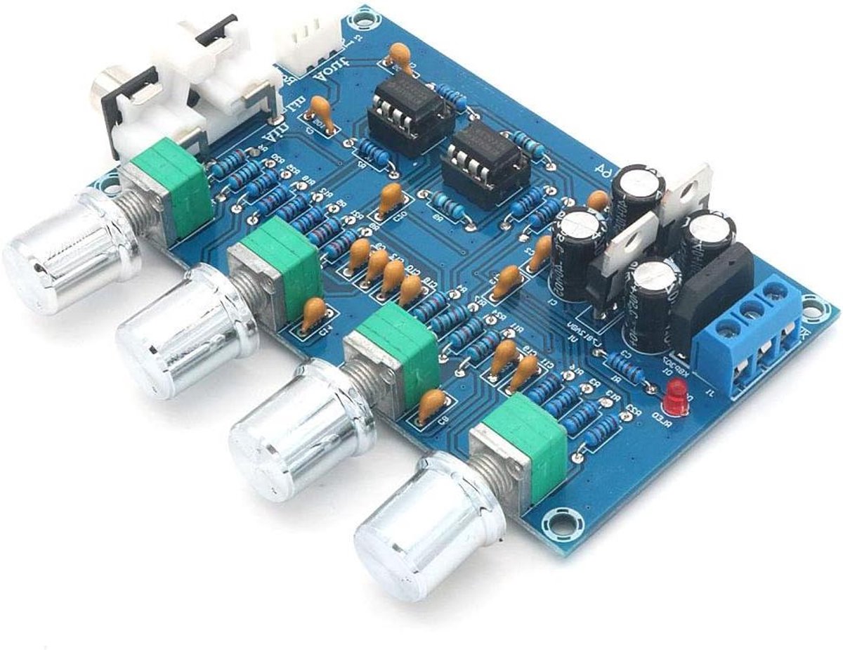 Audio Versterker Board - Muziek Mixer - Geluid Optimaliseren - Bas en Treble Regeling - 100 x 60 mm - Groen