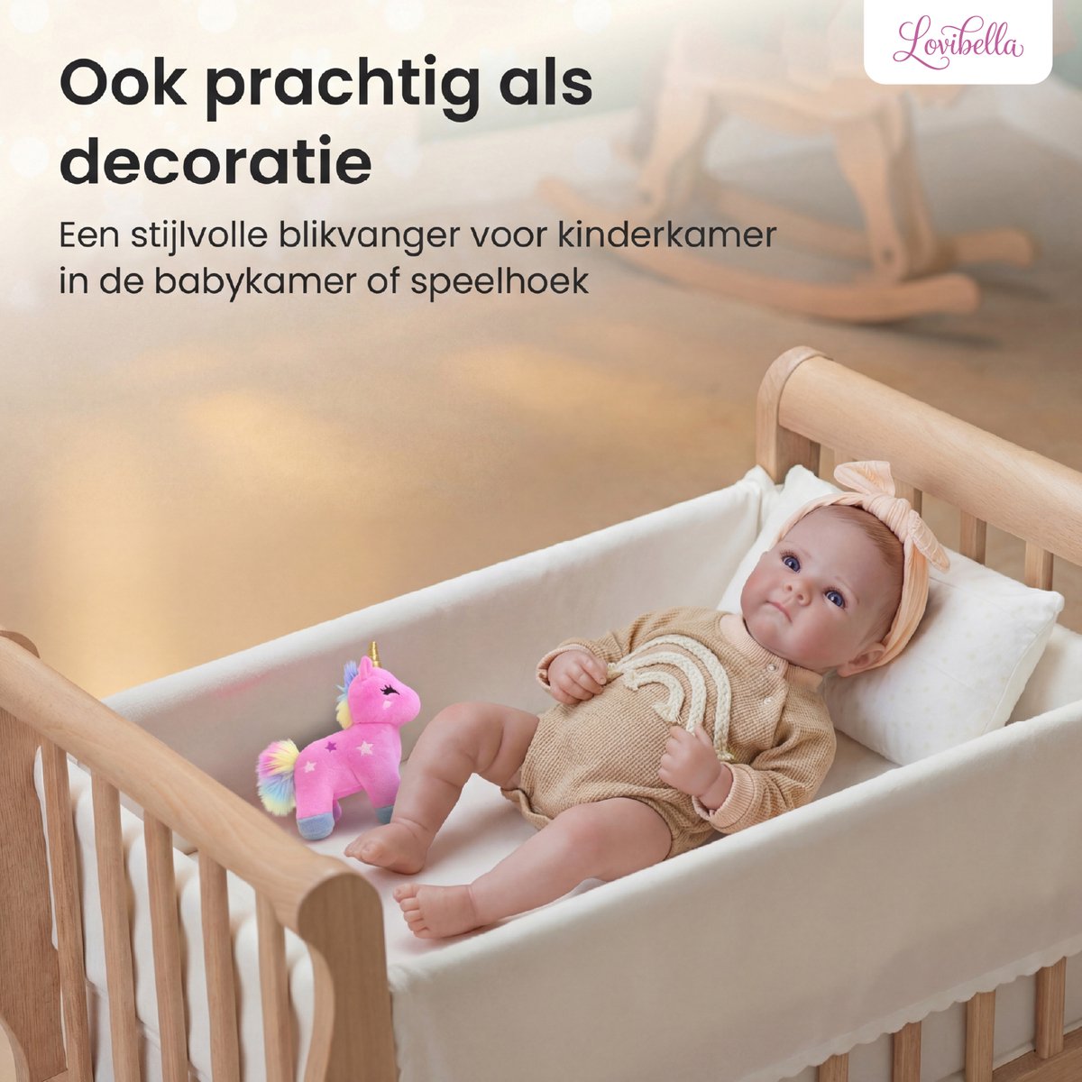Lovibella® Elara Levensechte Babypoppen - 1,1 Kilo - 45 CM - Reborn Baby Pop - Met Accessoires - Reborn Baby - Reborn Baby Doll - Dementie Pop - Reborn Poppen Meisje - — afbeelding 7