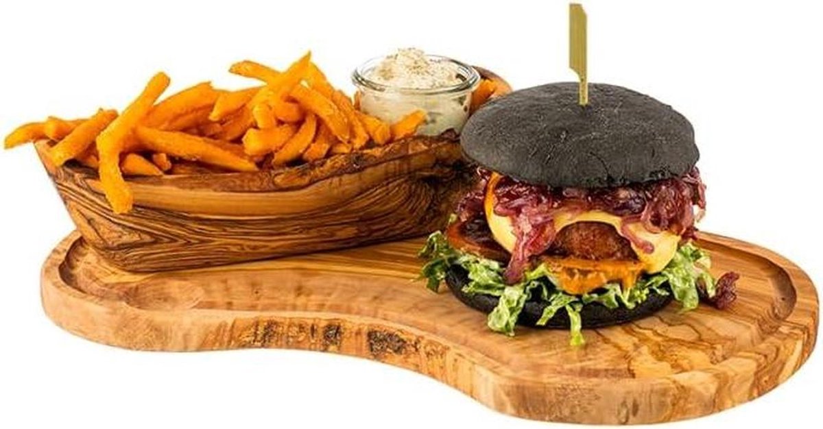 Serveerplank - Snijplank - Borrelhapjes Presenteren - Met Sapgroef - 395 x 21 cm - Bruin