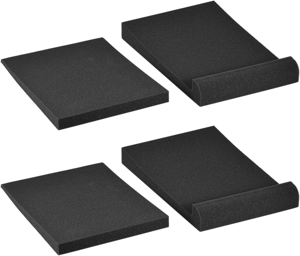 Luidspreker Isolatie - Schuim Pads - Studio Geluid - Hoge Dichtheid Schuim - 2 Sets 28x19cm - Zwart