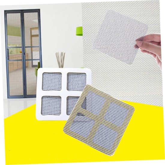 Reparatiepatch Horren - Raamsticker Set - Insecten Buiten Houden - Zelfklevend Gemakkelijk - 10x10cm 21 Stuks - Donkergrijs — afbeelding 5