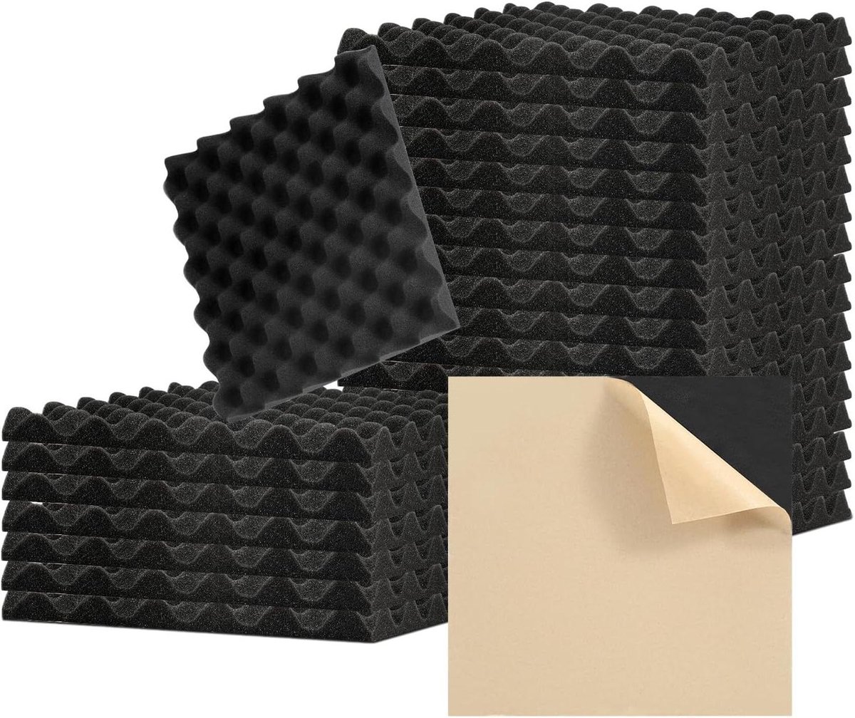 Akoestisch Schuim - Geluidsisolatie Platen - Geluidsverbetering Studio - Zelfklevend - 30x30x2.5 cm - Zwart