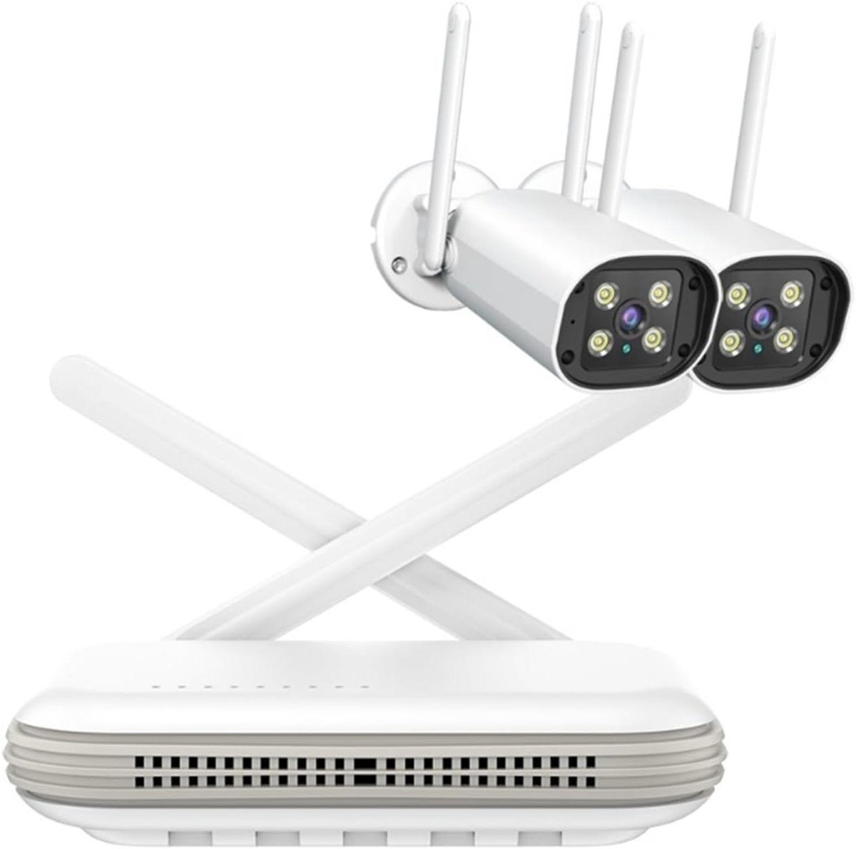 Beveiligingscamera Systeem - CCTV Kit - Huis Bewaken - AI Gezichtsdetectie - 8 Kanaals - Wit