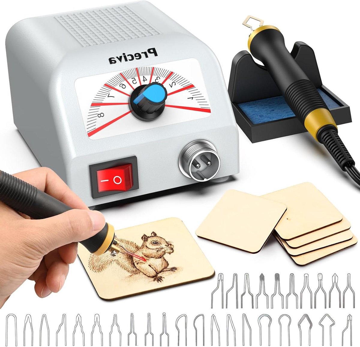 Mini Temperatuur Tool - Houtbrander Kit - Creatief Hobbywerk - Instelbare Temperatuur - 25 Watt - Zwart
