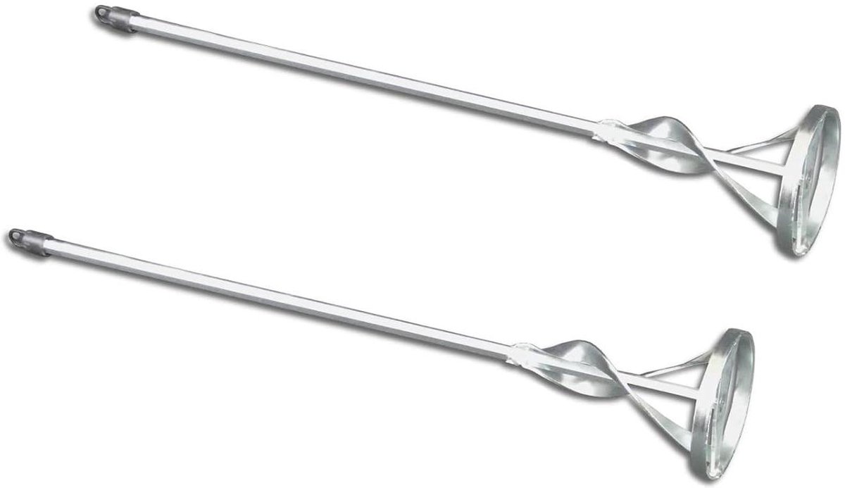 Rondemixer Set - Verfroerder Garde - Materiaal Mengen - Verzinkt Spiraalkop - 80x400 mm - Zilverkleurig