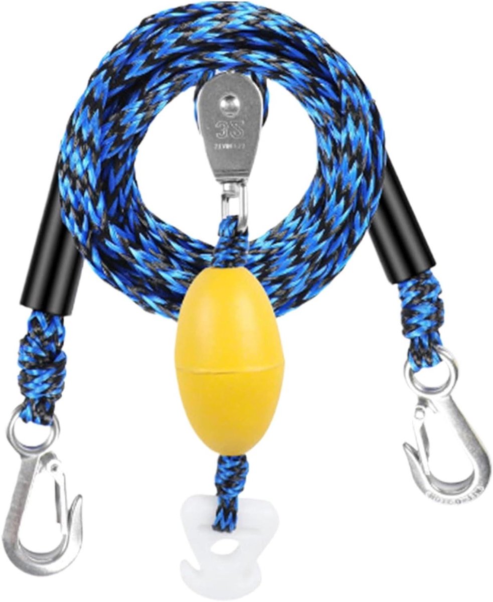 Watersport sleeptouw - Trek connector - Waterskiën en wakeboarden - Bidirectionele bevestiging - 304 cm lengte - Blauw