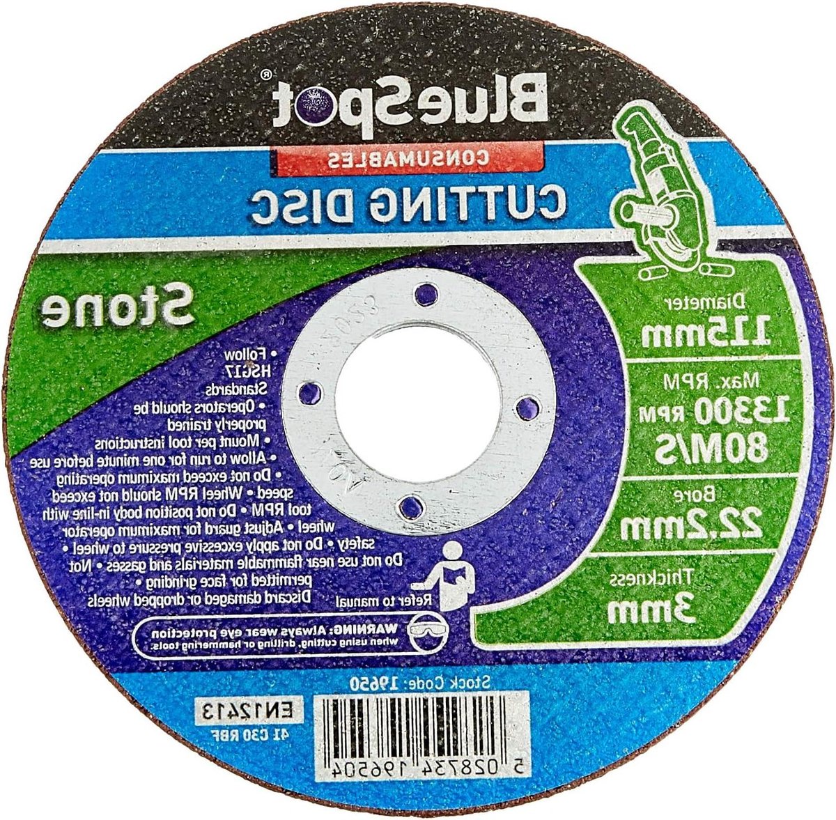 Stenen Snijschijf - Diamantblad - Nauwkeurig Snijden - Hoge Weerstand - 115mm - Zwart