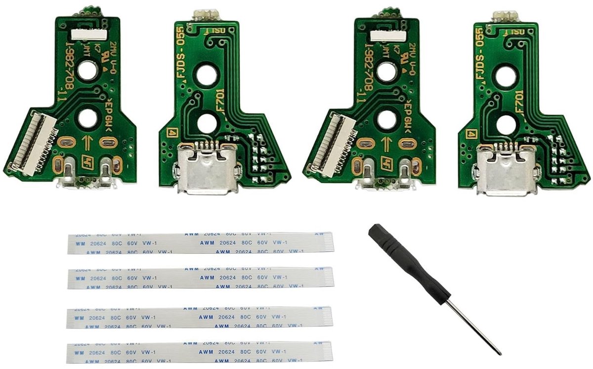 ONF3 - Interface Board JDS-055 - PS4 Controller Vervanging - 4 - Lint Kabel - Oplaadpoort - Compatibel met DualShock 4 - Geschikt voor PS4 P...