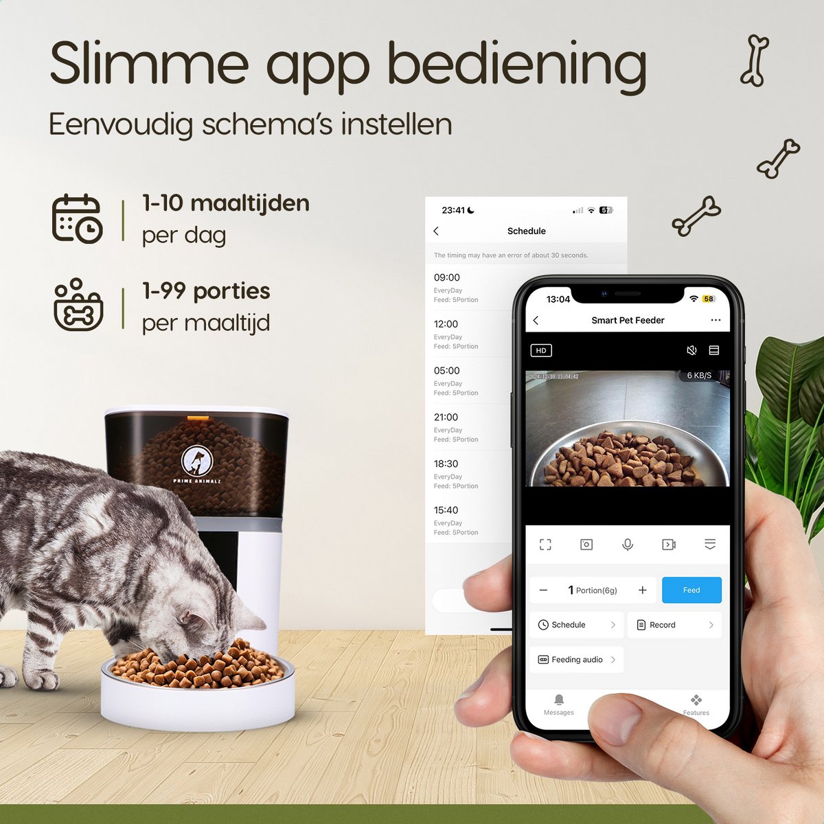 Prime AnimalZ Automatische Voerbak 4L Wit met HD-camera - afbeelding 3