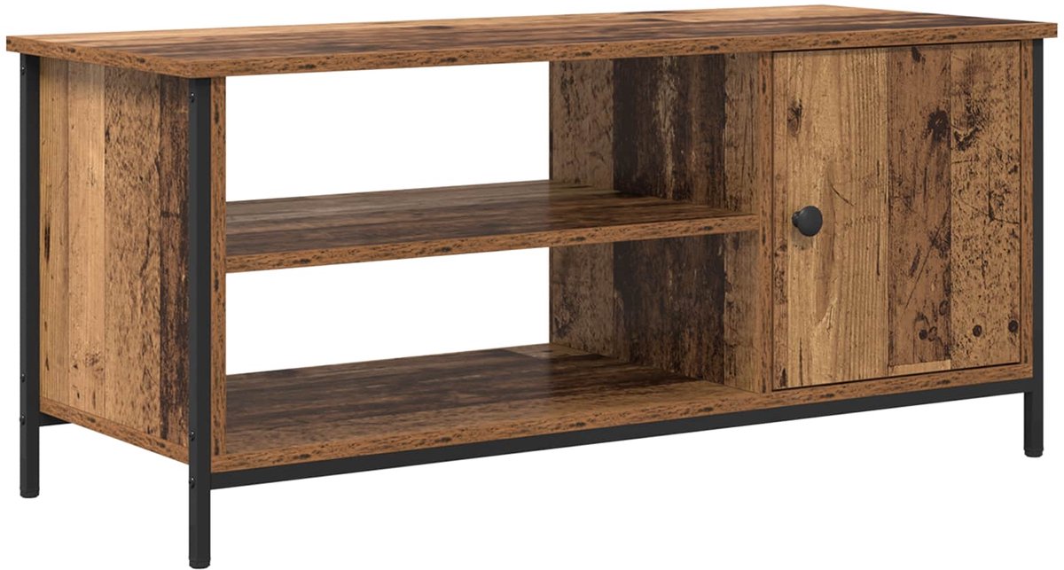 vidaXL - TV - Kast - Oud - Hout - 100 - x - 40 - x - 45 - cm - Bewerkt - hout