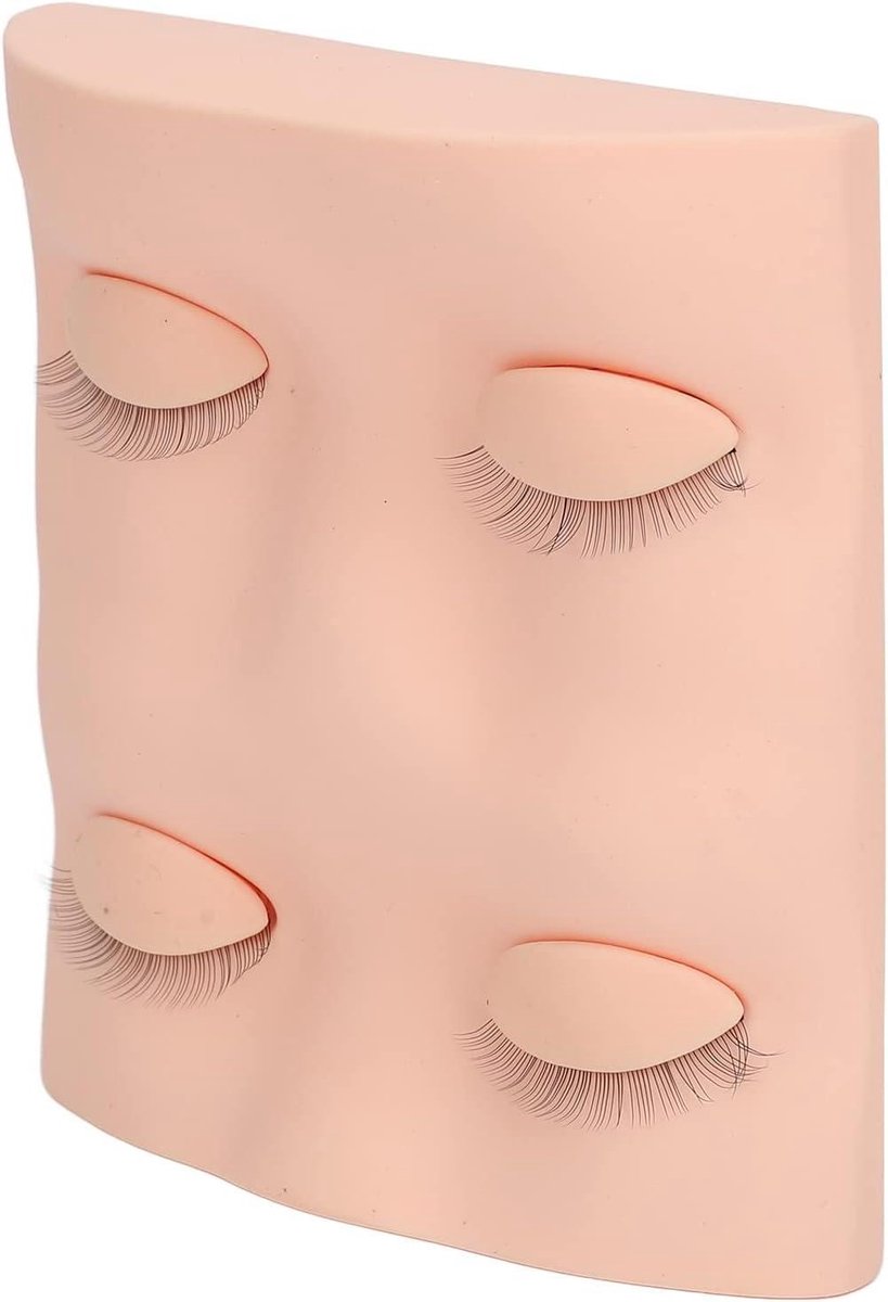 Oefenhoofd Wimpers - Make-up Training - Wimpers Enten - Met Vervangbare Ogen - 11 x 10.5 cm - Roze
