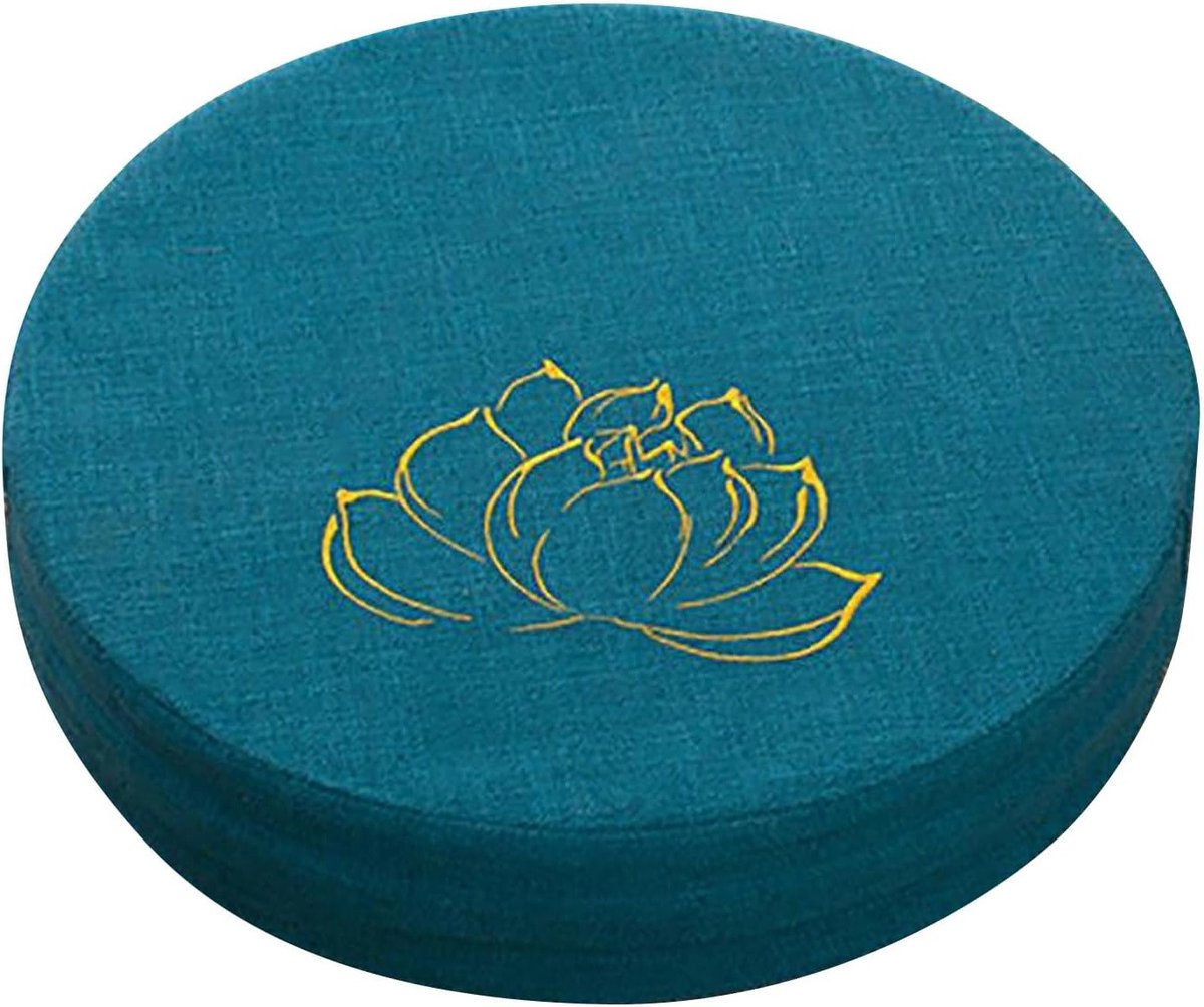 Ronde Meditatiekussen van Hard Schuim, Comfortabel Vloerkussen met Afneembare Wasbare Cover voor Yoga en Zen Oefeningen (Lake Blue)