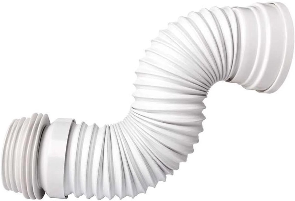 WC mof uittrekbaar - Verstelbare aansluiting - Toilet installatie - Met gebogen handgreep - 240-500 mm - Wit