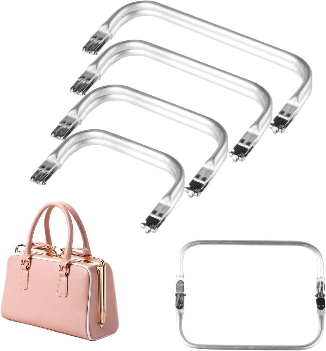 Set van 4 Pocket Sluitingen voor Haakwerk en Naaiprojecten - Ideaal voor Portemonnees, Tassen en DIY Accessoires (4 Maten)