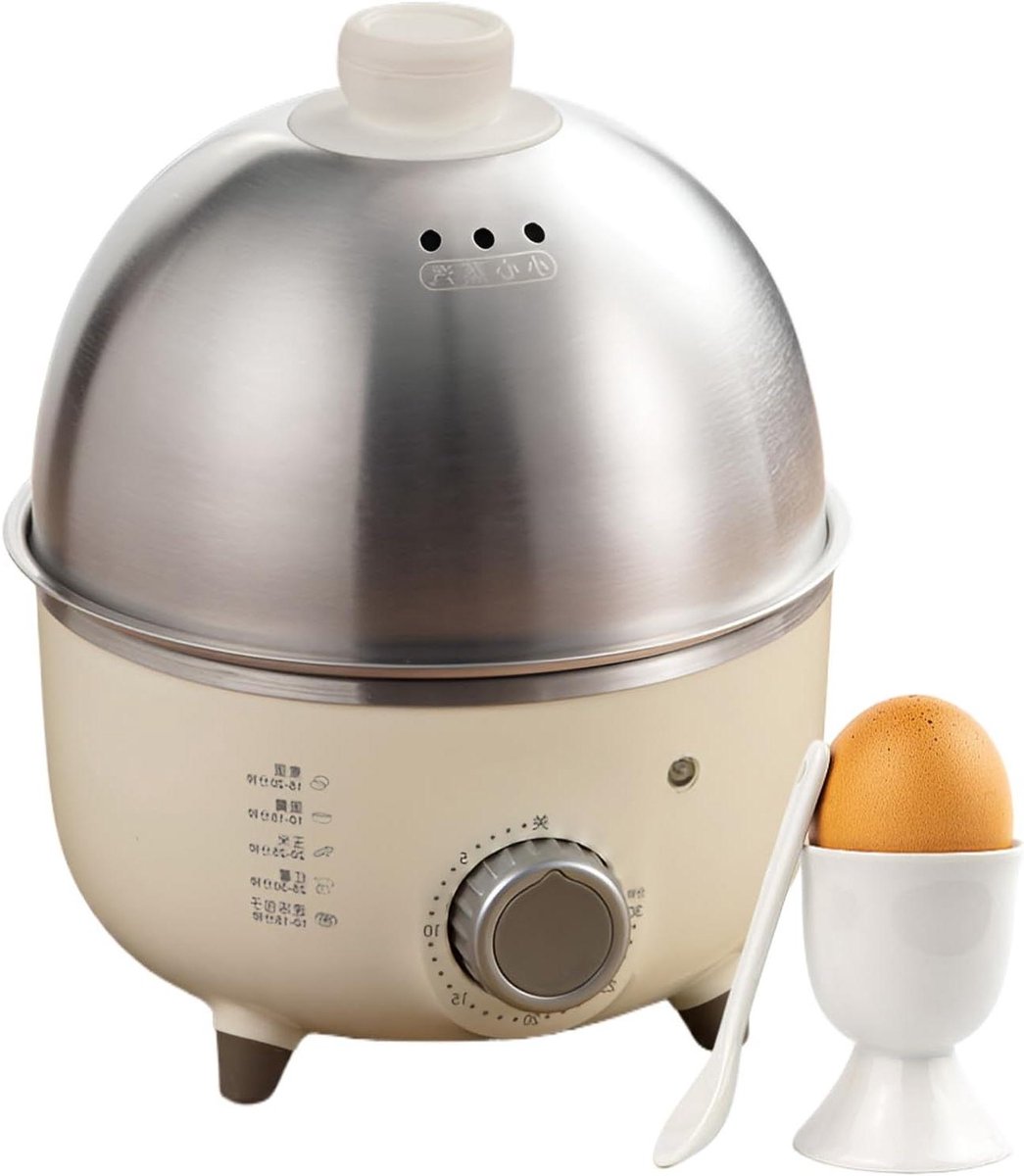 Mini Eierkoker - Ontbijtmachine - Snel Ontbijt Maken - Automatische Uitschakeling - Voor 1-2 Personen - Wit