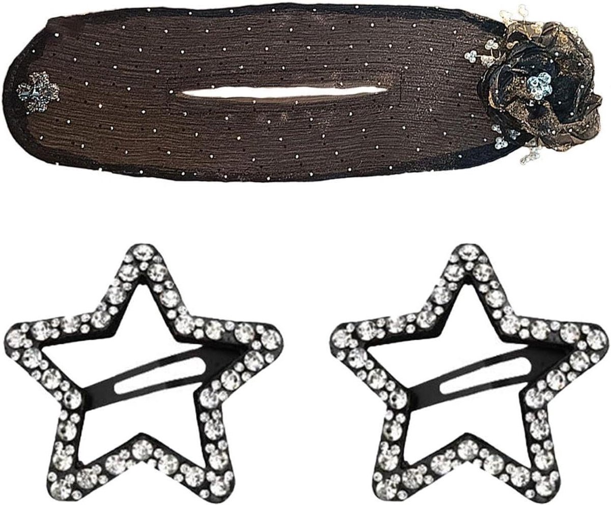 Haarstyling Set - Bloem Twist Tool - Feestelijk Kapsel - Glanzende Sterspelden - 355 cm Tool - Zwart Wit