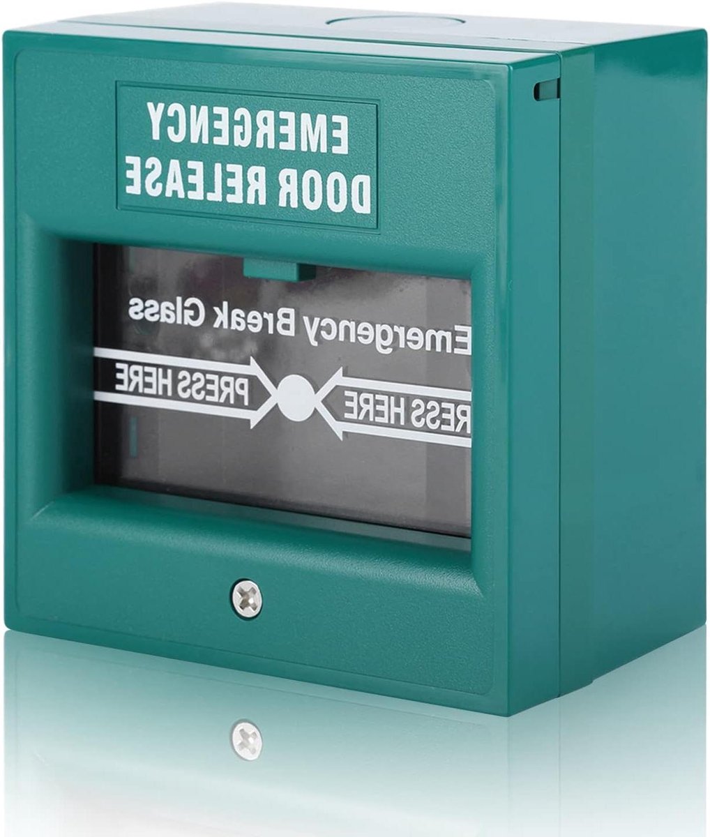 Nooduitgang Ontgrendelknop - Veiligheidsknop Alarm - Gebouwbeveiliging - Glasbreuk Activering - 8.6 x 8.6cm - Roestvrij Staal