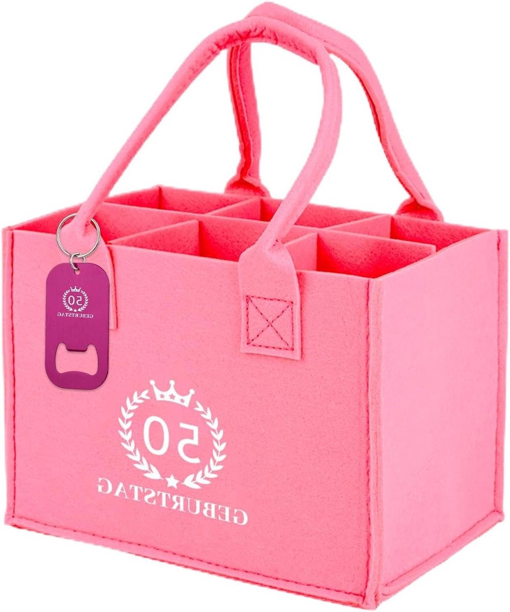 Cadeauset voor Vrouwen: Handtas voor Mannen met Flesopener en Wenskaart, Leuk Idee voor Verjaardag, 50e Verjaardag, Uniek Cadeau voor Hem