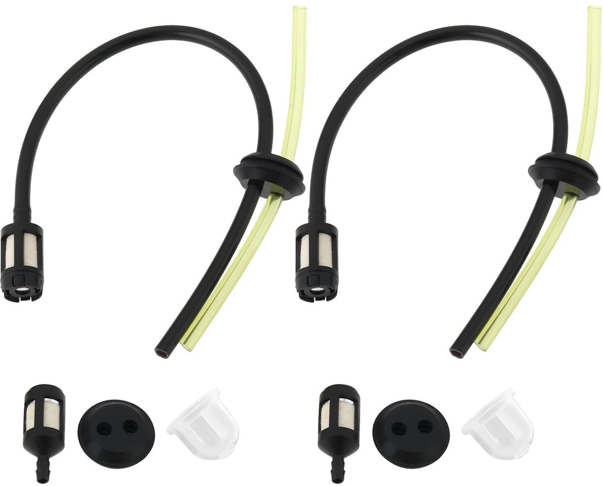 aladdien - Brandstofpijp Filter - 2 Sets - Geschikt voor Benzine Trimmer en Heggenschaar - Tuinaccessoires - Hoge kwaliteit en efficiëntie - Geschik...