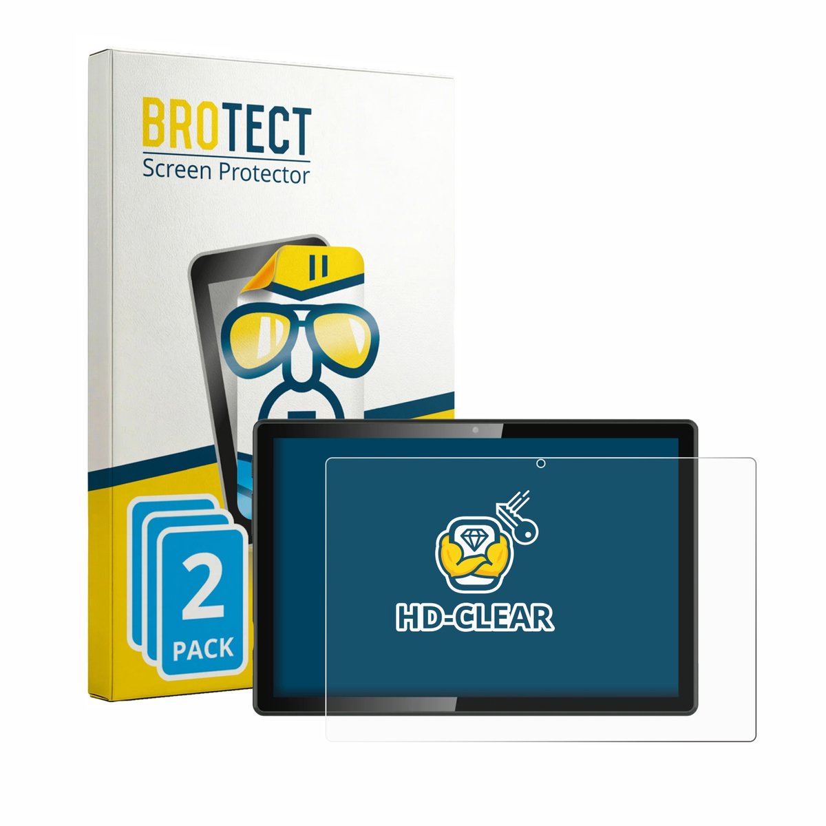 BROTECT - Screenprotector voor Denver TIO-10525 - Folie Beschermfolie transparant 2 Stuks