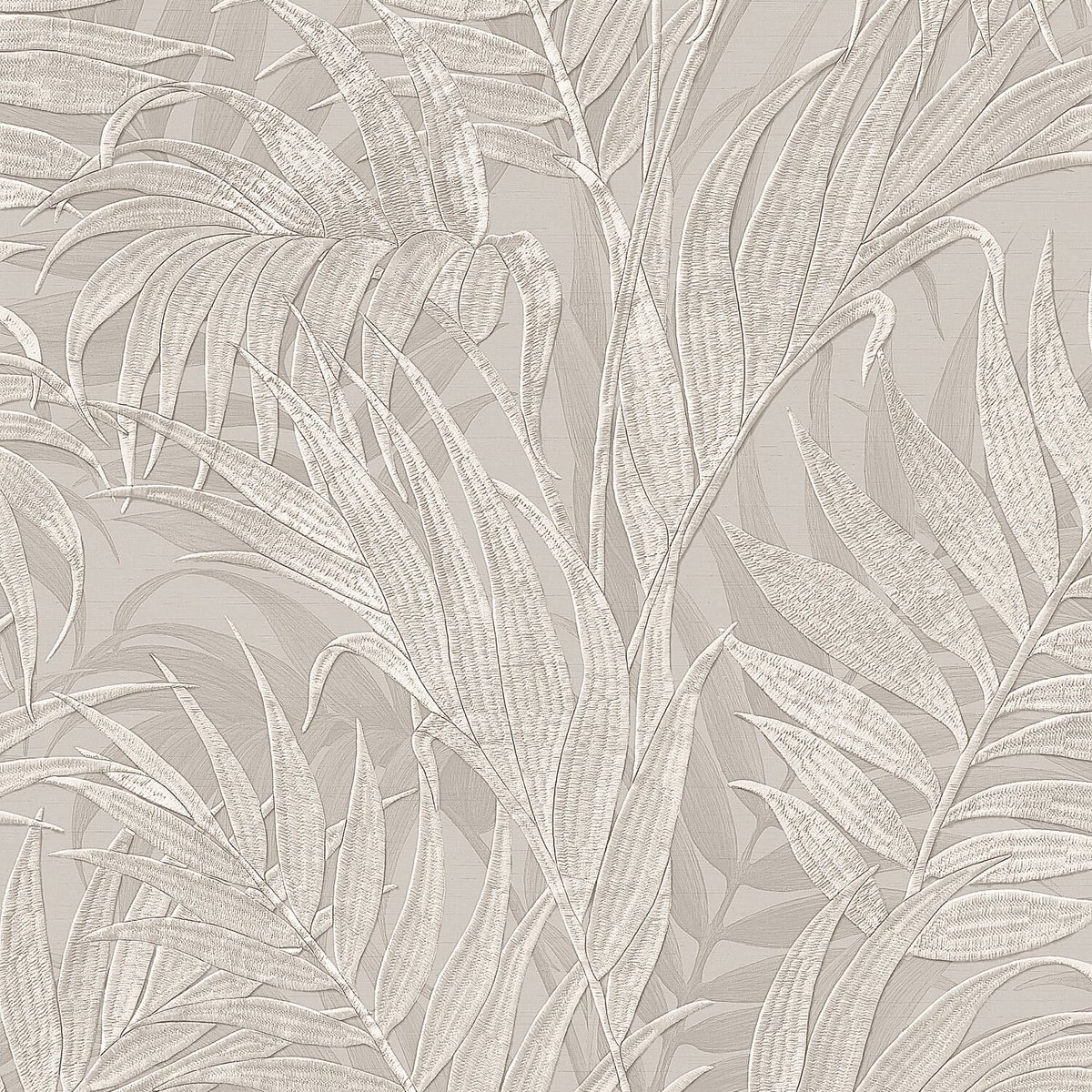 Natuur behang Profhome GR322103-DI vliesbehang hardvinyl warmdruk in reliëf gestempeld met bloemmotief glinsterend grijs zilver grijswit 5,33 m2