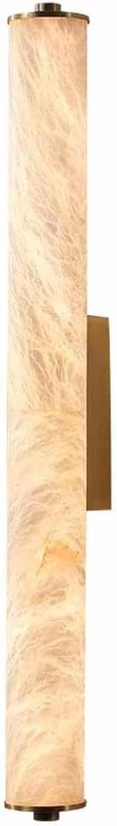 Wandlamp Cilinder - Marmeren Verlichting - Sfeervol Huis - Natuursteen Design - 40 cm - Goud