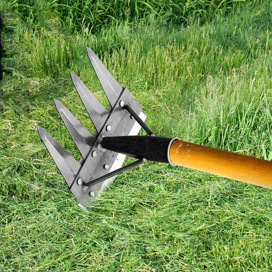 Tuinhark Handmatig - Onkruidverwijderaar - Bodem Bewerken - Dubbelzijdig Staal - 20cm Breed - Metaal van Merkloos	 — afbeelding 3