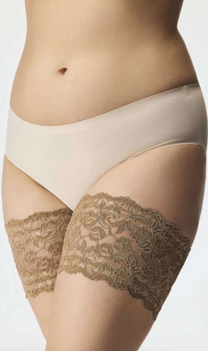 Gabriella Kanten Dijenband Beige M/L 58-68 cm – Anti Schuren 15 cm