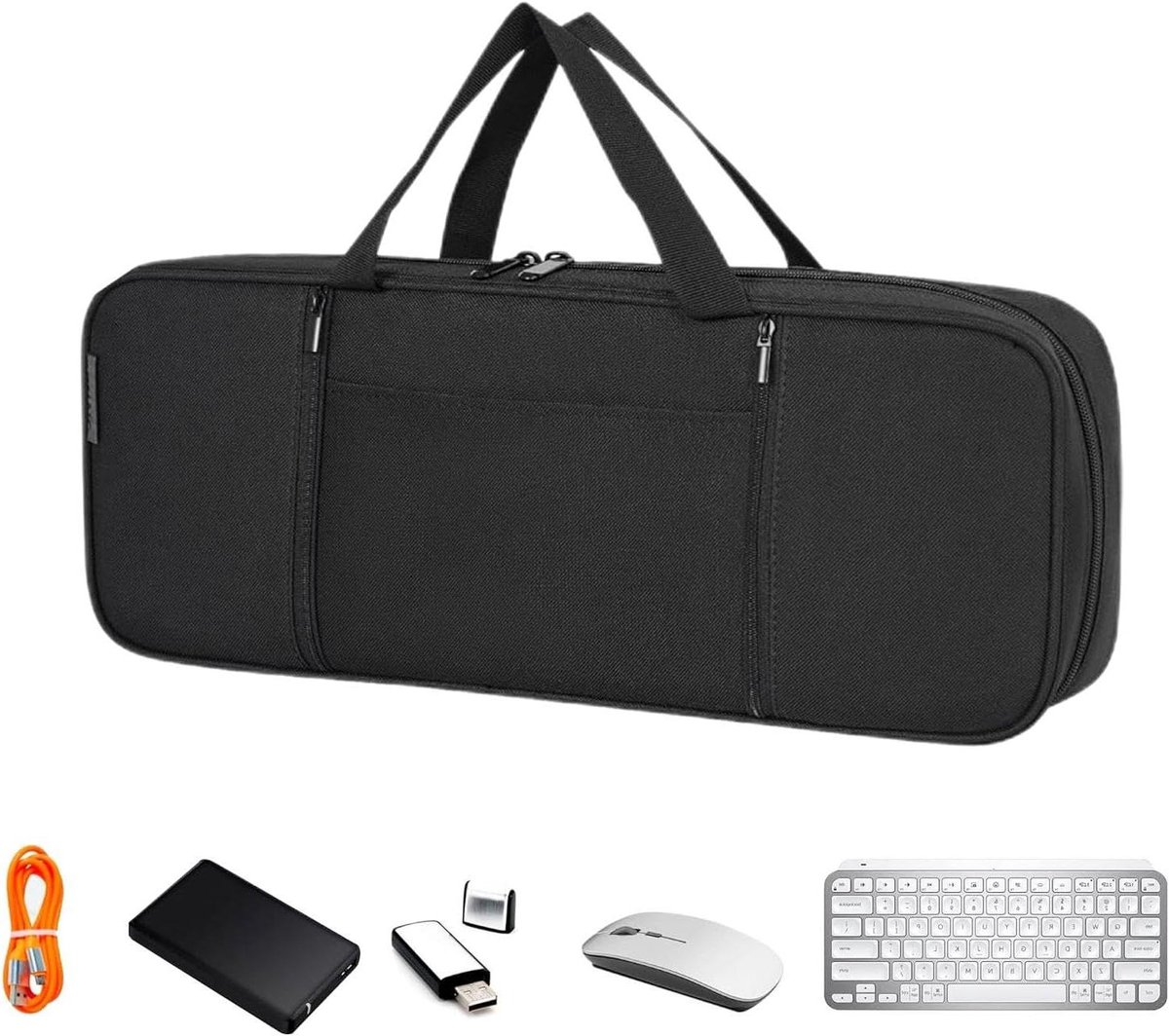 Keyboard Beschermhoes - Draagbare Opbergtas - Veilig Transport - Schokbestendige Voering - 46 x 17 x 8 cm - Zwart