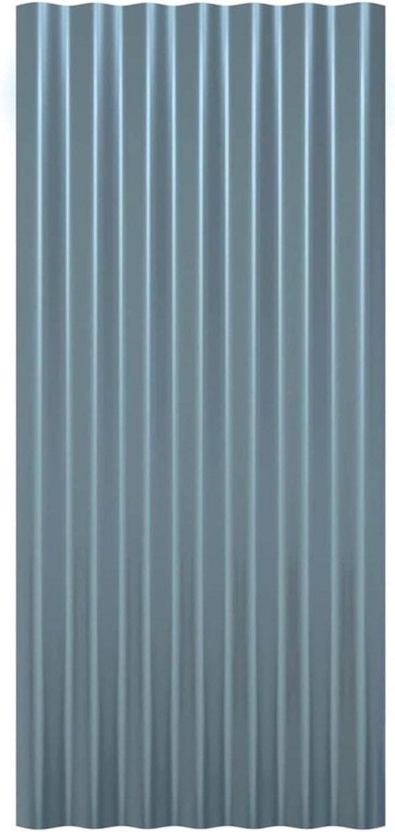 Dakpanelen Metaal - Golfplaten Profielplaten - Schuur Dak Bedekken - Gepoedercoat Staal - 80 x 36 cm - Grijs