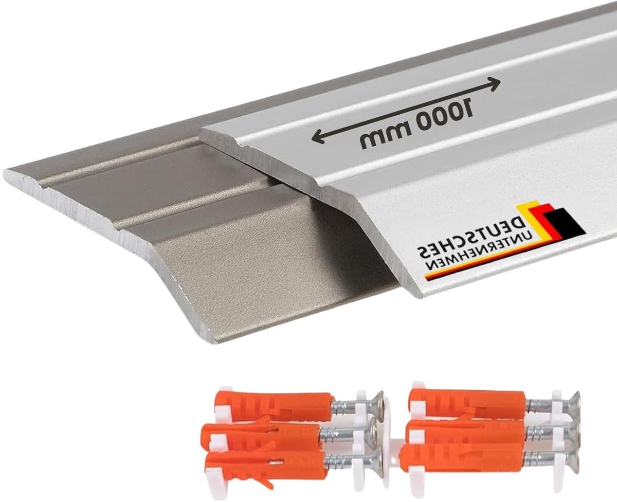 Hoogtecompensatieprofiel Aluminium - Overgangsprofiel Vloer - Vloer Egaliseren - Voorgeboord Bevestigingsmateriaal - 100 cm Lang - Zilver