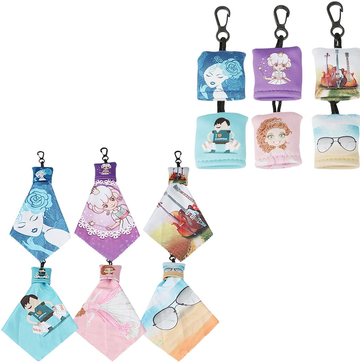 ONF3 - Sleutelhanger Brillendoekjes 12 Stuks - Praktische Reinigingsdoekjes - Voor Schermen en Brillen - Handig formaat - Microvezel - Voor dage...