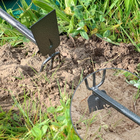 Dailygoods- Tuingereedschapset 6-delig - Dubbele Schoffel / Kleine Cultivator - Voegenschraper - Handhark - Bloemenschep - Robuuste Handgrepen - Tuinset van Dailygoods — afbeelding 3