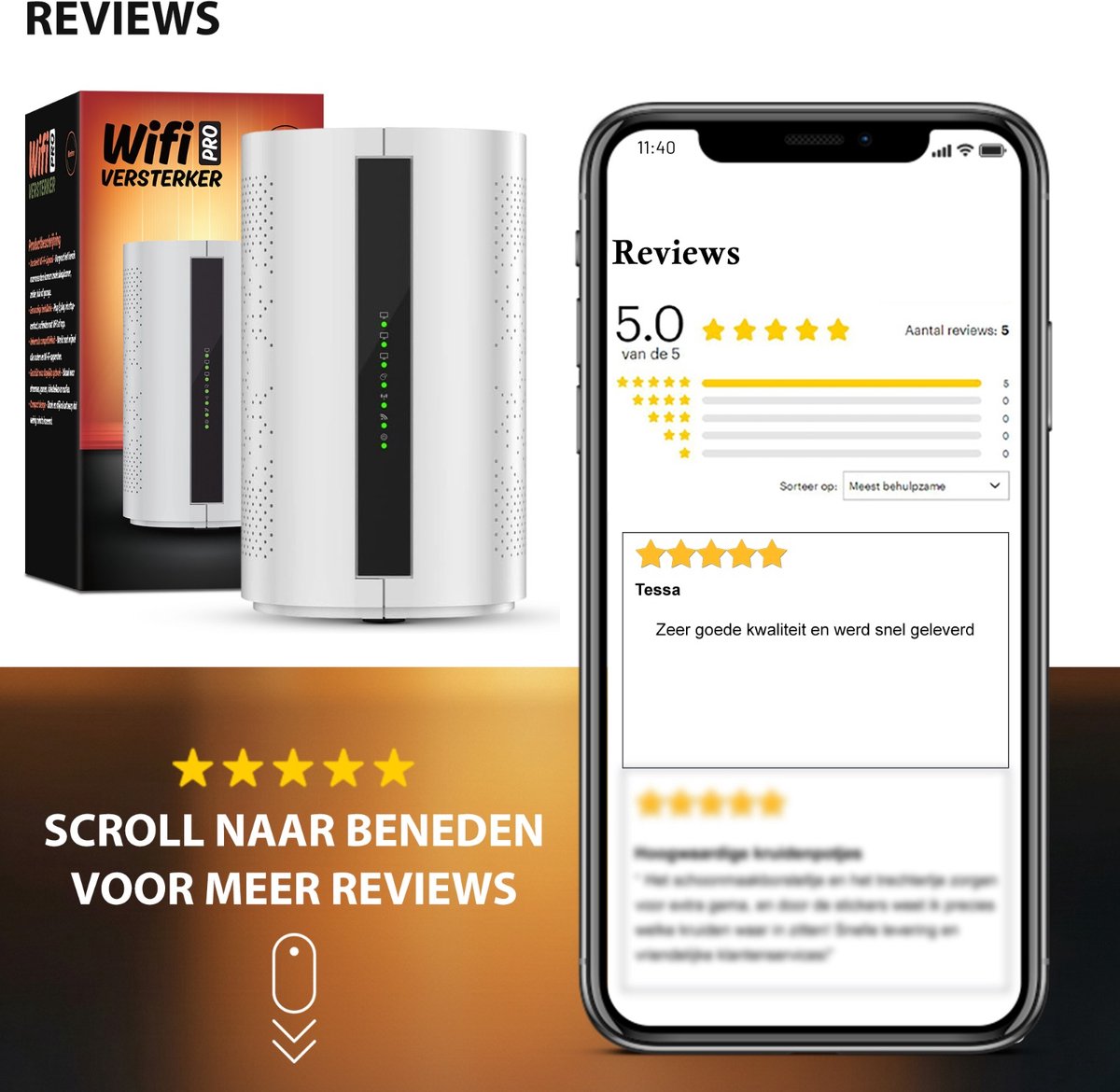 Neotex® WiFi-Versterker – Mobiele Router en Thuisrouter WiFi 6 Dual Band 2.4G/5G - Mesh WiFi – foto 3