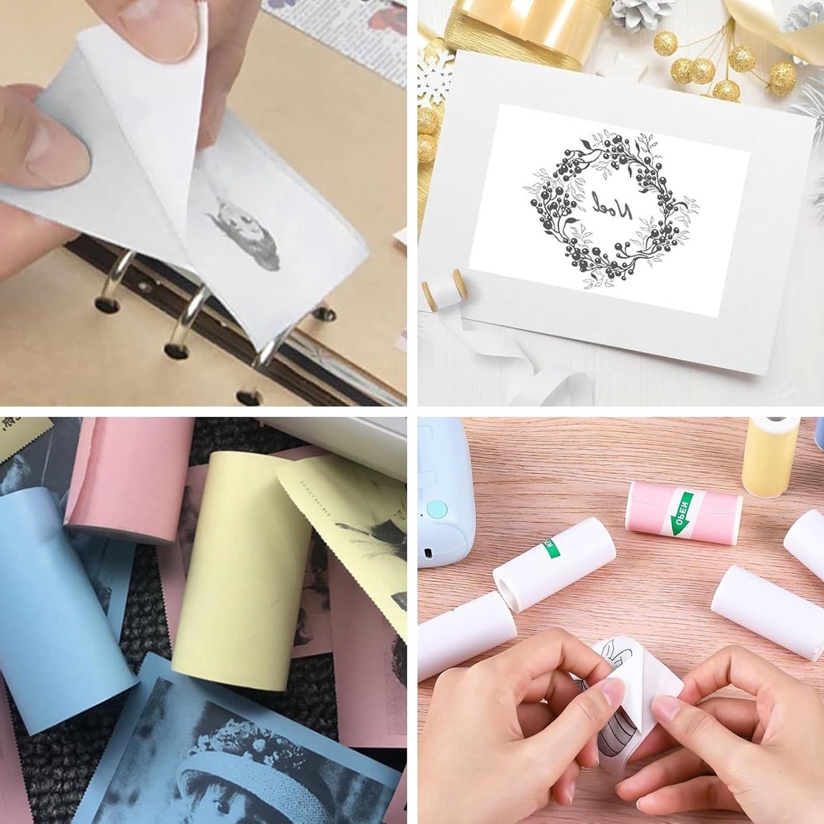 Mini Printer Stickers Thermisch Papier voor Kassabon en Labels - 16 Rollen Gekleurde Stickers (57 x 25 mm)