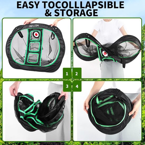 Golf Chipnet - Oefen Set - Golf Vaardigheden Verbeteren - Opvouwbaar Pop-up Ontwerp - 3 Zakken 12 Ballen - Meerkleurig van GOLF — afbeelding 4