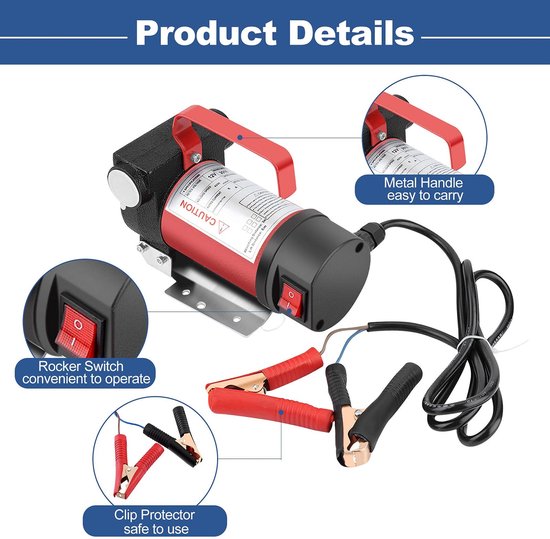 Store_7 - Diesel Transferpomp - Elektrische Brandstofpomp - Voor Auto en Truck - 12V - Brandstofoverdracht - Krachtig en Betrouwbaar - Geschikt voo... van Merkloos — afbeelding 2