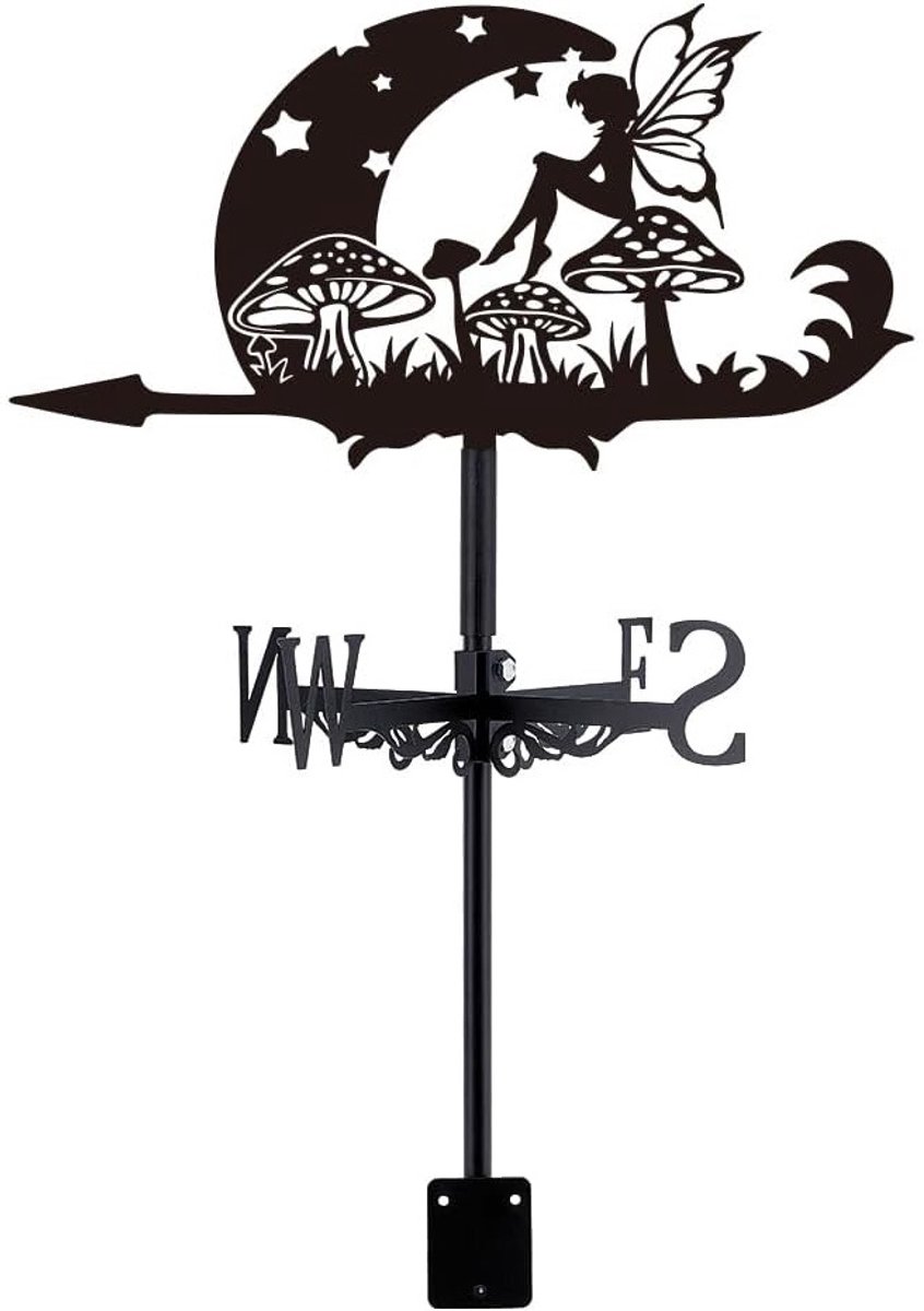 OUTARO Windwijzer - smeedijzeren windwijzer - decoratief - weerbestendig - geschikt voor tuinen en daken-FXB48