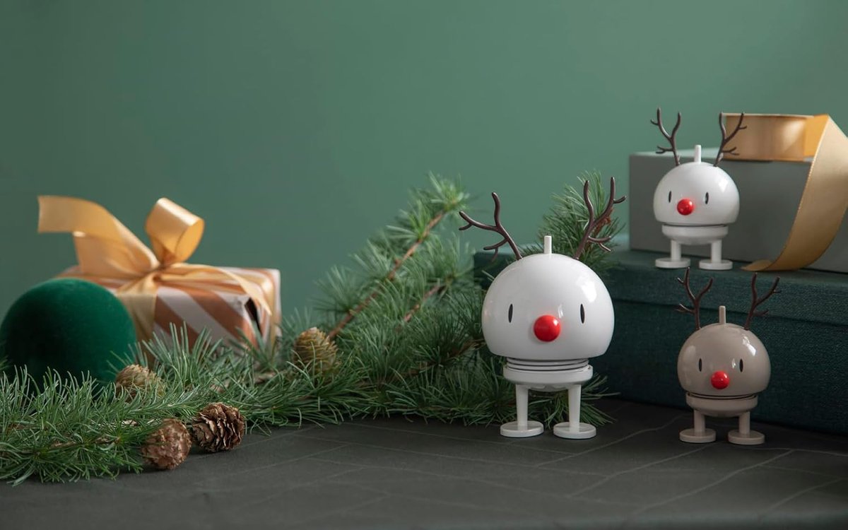 Rudolph Kerstdecoratie - Kerstbeeldje Rendier - Feestelijke Decoratie - Klassiek Deens Design - 9 cm Hoog - Latte – foto 7