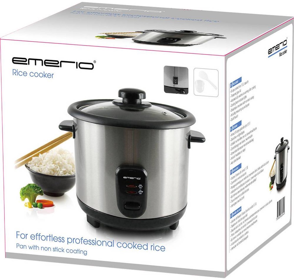 Emerio Rijstkoker 1,5 liter - Warmhoudfunctie en Automatische uitschakeling - Anti-aanbaklaag - RCE-110118.5 Zwart thumbnail 6