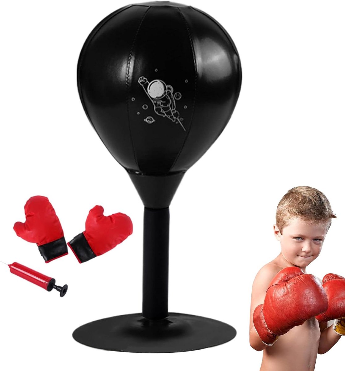 Bureaubokszak Kit - Ontspannende Bal - Stress Verlichten - Duurzaam PU Leer - 19x37 cm - Zwart